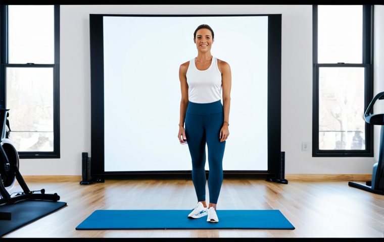 A professional female sports coach in modest, modern athletic wear, demonstrating a natural pose in a bright, clean wellness studio. She is engaged in a dynamic, multi-faceted scene, simultaneously conducting an online coaching session via a large digital screen with a client visible on it, while also interacting with an in-person client (fully clothed, appropriate attire) in the foreground. The studio features sleek design elements, subtle fitness equipment, and ample natural light. The overall atmosphere is professional, adaptable, and focused on holistic wellness. safe for work, appropriate content, fully clothed, professional, family-friendly, perfect anatomy, correct proportions, natural pose, well-formed hands, proper finger count, natural body proportions, high quality, professional photography.